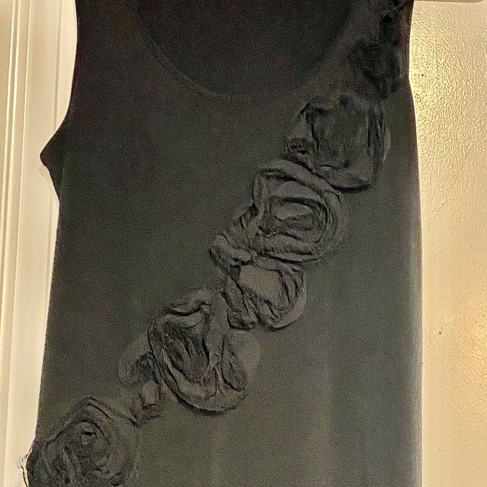 Calvin Klein black dress with floral accents